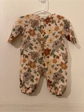 Angel Dear Cream Floral Cotton Romper 3-6 Months